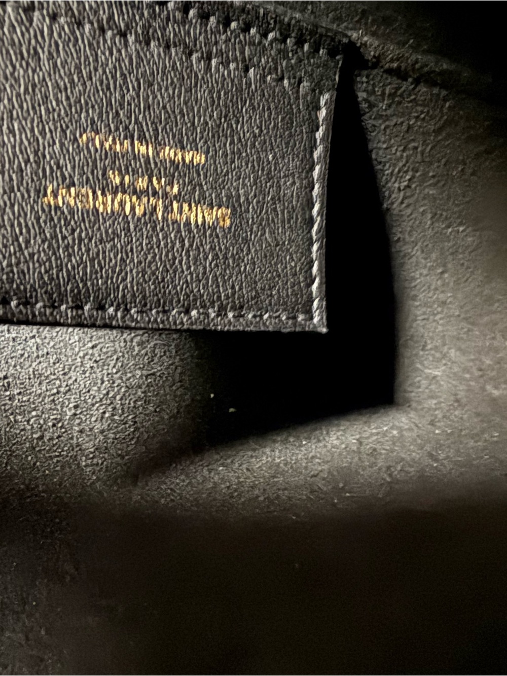 Saint Laurent Black Leather Tote with Gold YSL Charm and Strap - Picture 5 of 8